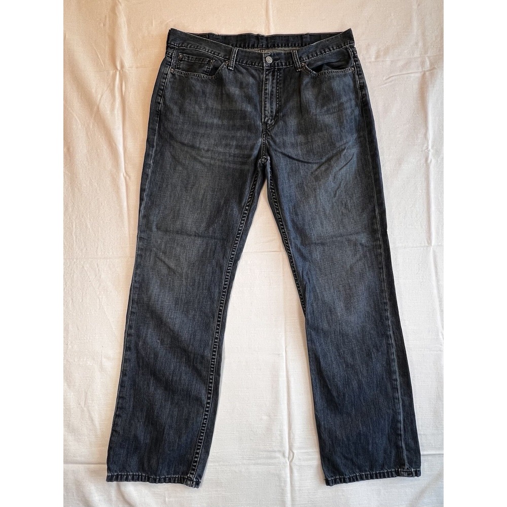 Levi's 514 Jeans Men's 38 x 32 Blue Classic Straight Denim Whiskering Red Tab - Picture 2 of 5
